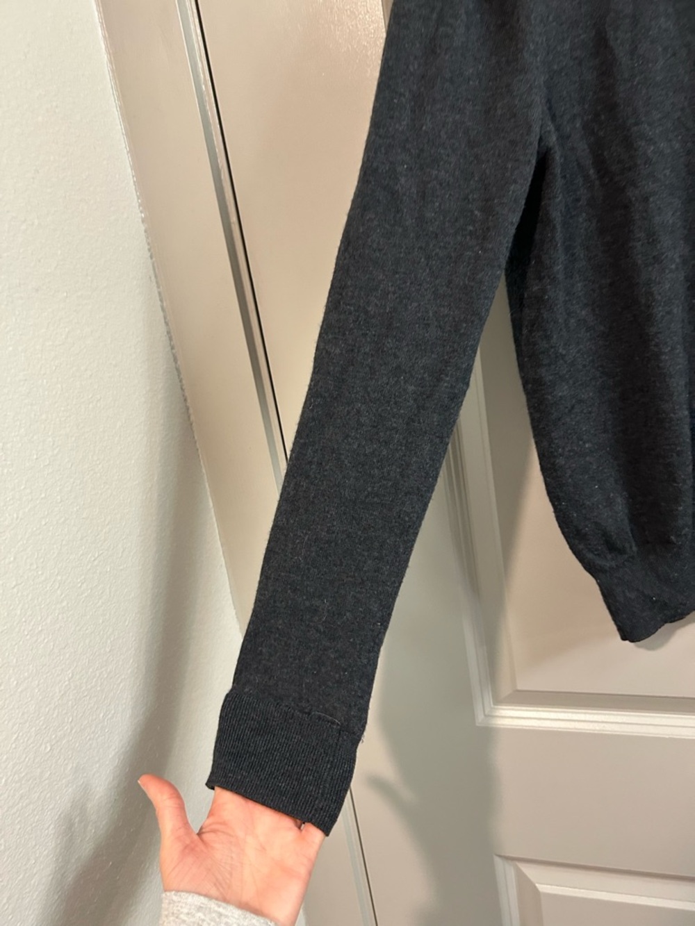 Polo by Ralph Lauren Crewneck Washable Merino Wool Sweater - Charcoal Gray - Picture 4 of 5